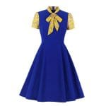 Robe Femme Années 50 Bleu - Louise Vintage