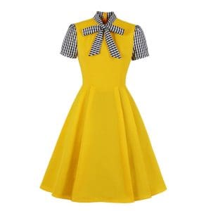 Robe Femme Années 50 Jaune - Louise Vintage