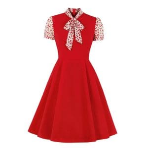 Robe Femme Années 50 Rouge - Louise Vintage