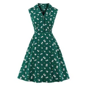 Robe Fourreau Année 50 Vert - Louise Vintage