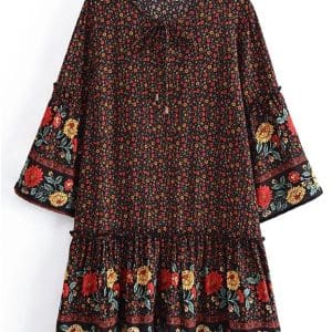 Robe Hippie Année 70 Noire - Louise Vintage