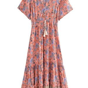 Robe Hippie Année 70 Rose - Louise Vintage