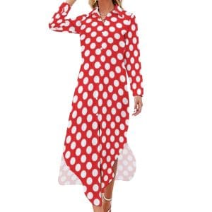 Robe Longue Année 70 Rouge à Pois - Louise Vintage