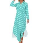 Robe Longue Année 70 Turquoise - Louise Vintage