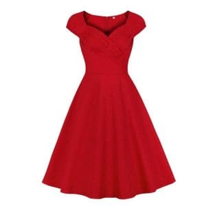 Robe Midi Vintage Rouge - Louise Vintage