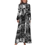 Robe Noire et Blanche Années 70 - Louise Vintage