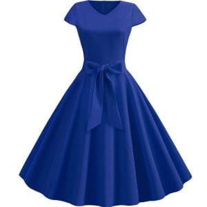 Robe Pin Up Année 50 Bleu - Louise Vintage