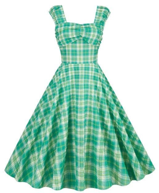 Robe Rayée Année 50 Verte - Louise Vintage