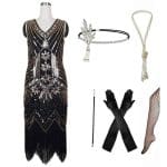 Robe Rétro Année 20 Or (Avec Accéssoires) - Louise Vintage