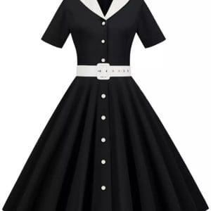 Robe Rétro Année 50 Noire - Louise Vintage