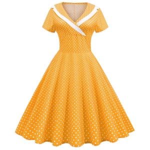 Robe Rétro Demoiselle d'Honneur Jaune - Louise Vintage