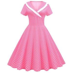 Robe Rétro Demoiselle d'Honneur Rose - Louise Vintage