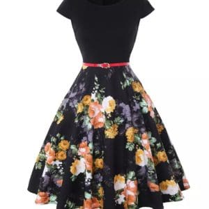 Robe Rockabilly Année 50 Noire - Louise Vintage