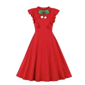 Robe Rouge Femme Année 50 - Louise Vintage