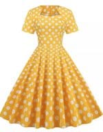 Robe Style 50's Vintage News Jaune - Louise Vintage