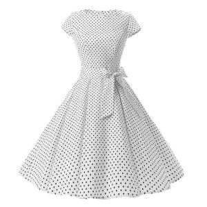 Robe Style Année 50 pas Cher Blanche - Louise Vintage