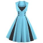Robe Style Année 60 Femme Bleu Ciel - Louise Vintage