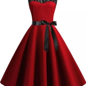 Robe Style Année 60 Femme Bordeaux - Louise Vintage
