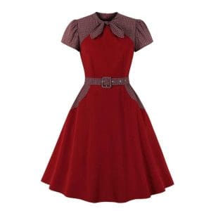 Robe Trapèze Années 50 Bordeaux - Louise Vintage