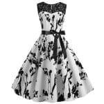 Robe Trapèze Vintage Black and White - Louise Vintage