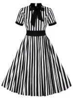 Robe Trapèze Vintage Noeud Ceinture - Louise Vintage