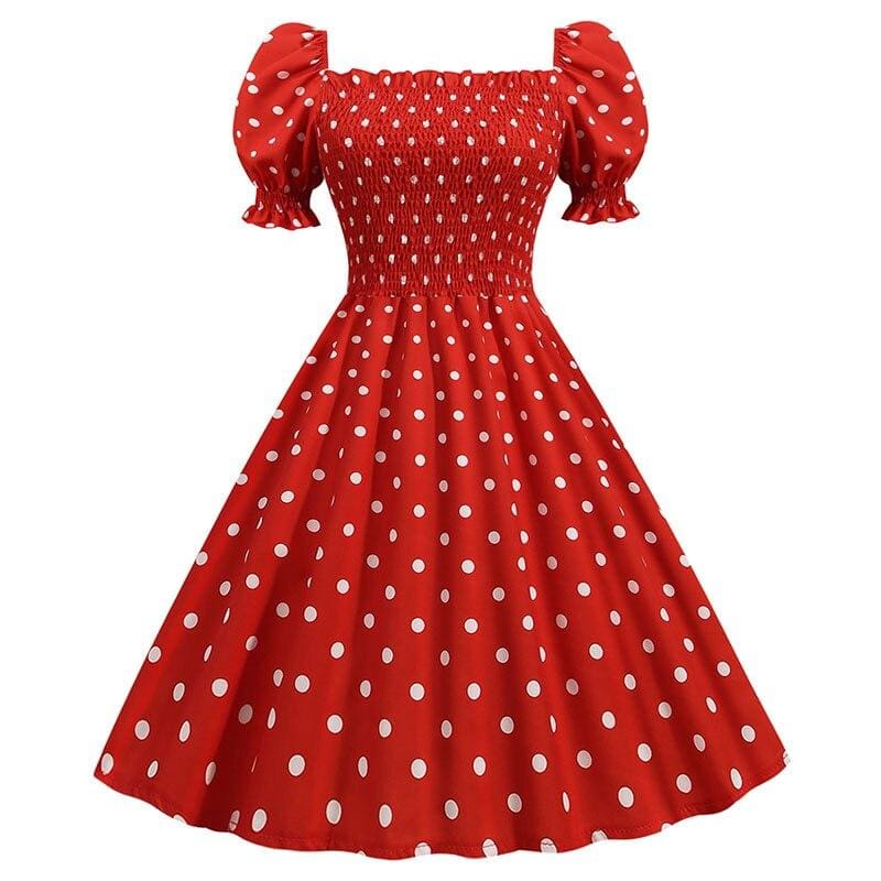 Robe Type Année 50 Rouge - Louise Vintage