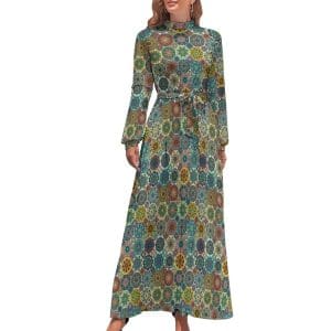 Robe Verte Liberty Années 70 - Louise Vintage
