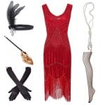 Robe Vintage 1920 Rouge (Avec Accéssoires) - Louise Vintage