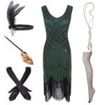 Robe Vintage 1920 Vert (Avec Accéssoires) - Louise Vintage