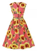 Robe Vintage 1950 Rose Fleurs - Louise Vintage
