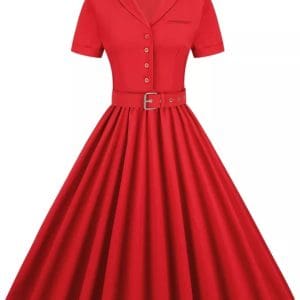 Robe Vintage 1950 Rouge - Louise Vintage