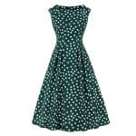 Robe Vintage Année 50 Verte Pois Blancs - Louise Vintage