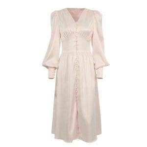 Robe Vintage Années 40 Satin Beige - Louise Vintage