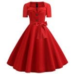 Robe Vintage Années 50 Rouge - Louise Vintage