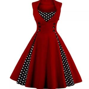Robe Vintage Années 60 Grande Taille Bordeaux - Louise Vintage