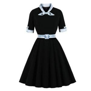 Robe Vintage Automne Noire - Louise Vintage
