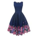 Robe Vintage Bleu Plissée - Louise Vintage