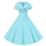 Robe Vintage Boutons Bleu - Louise Vintage