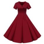 Robe Vintage Boutons Bordeaux - Louise Vintage