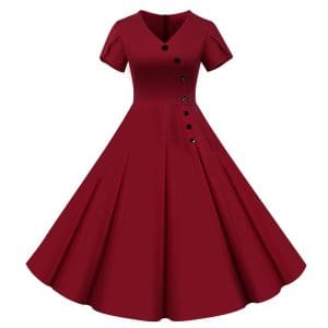 Robe Vintage Boutons Bordeaux - Louise Vintage