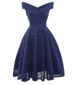 Robe Vintage Broderie Bleu - Louise Vintage