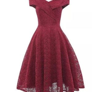 Robe Vintage Broderie Rouge - Louise Vintage