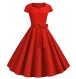 Robe Vintage Ceinture Rouge - Louise Vintage