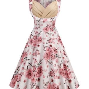 Robe Vintage Chic Rétro Belle Roses - Louise Vintage