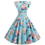 Robe Vintage Chic Rétro Bleu - Louise Vintage