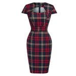 Robe Vintage Col Carré Carreaux - Louise Vintage