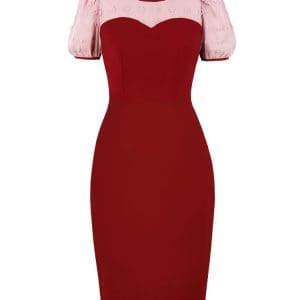 Robe Vintage Crayon Chic Bordeaux - Louise Vintage