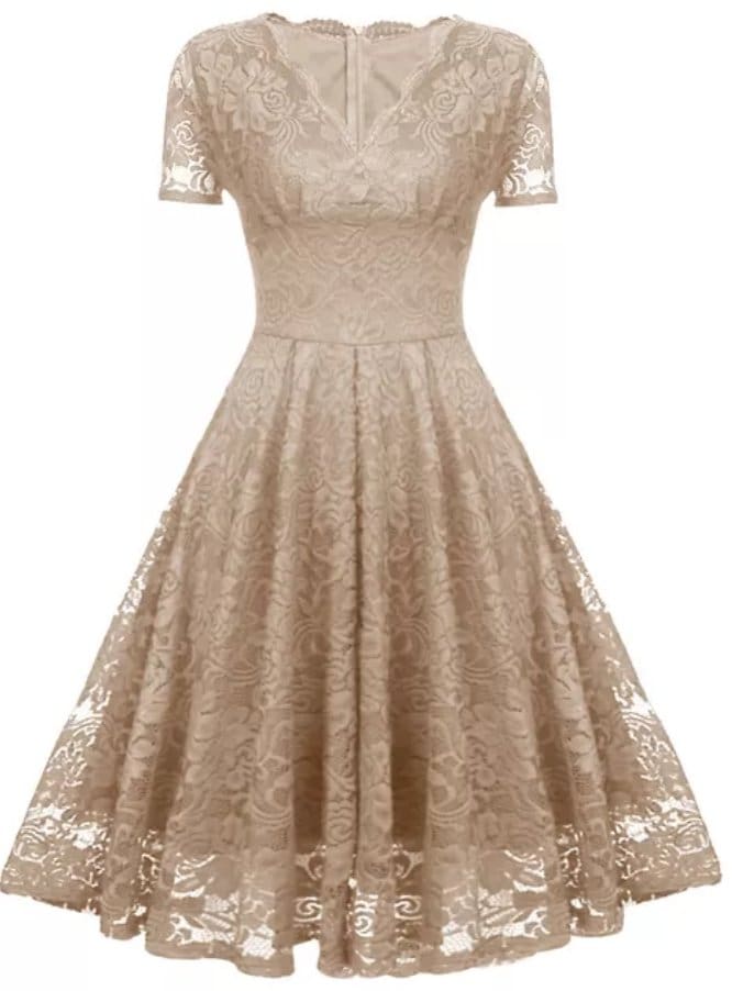 Robe Vintage Demoiselle Beige - Louise Vintage
