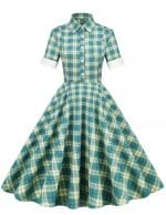 Robe Vintage Ecosse Vert - Louise Vintage