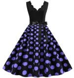 Robe Vintage Femme Pas Cher Violet Pois - Louise Vintage
